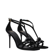 Balmain Black Leather Stiletto Heel Sandals