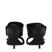 Balmain Black Leather Stiletto Heel Sandals