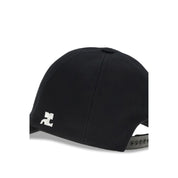 Courrèges Black Cotton Cap (Baseball Hat)