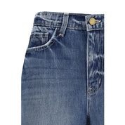 L'Agence Light Blue Cotton Relaxed Fit Jeans