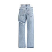 Agolde Light Blue Cotton Straight-Leg Jeans