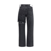 Agolde Black Recycled Cotton Straight-Leg Jeans