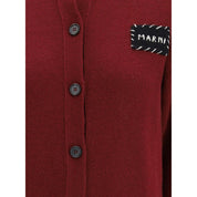 Marni Bordeaux Cashmere Cardigan