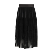Dolce & Gabbana Black Silk Long Skirt