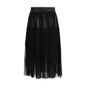 Dolce & Gabbana Black Silk Long Skirt