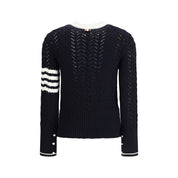 Thom Browne Blue Fleece Wool Sweatshirt