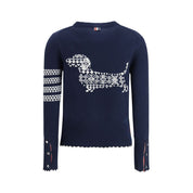 Thom Browne Blue Fleece Wool Sweatshirt