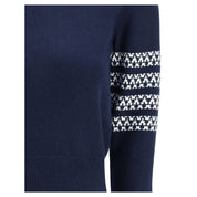 Thom Browne Blue Fleece Wool Sweatshirt