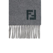 Fendi Gray Wool Scarf