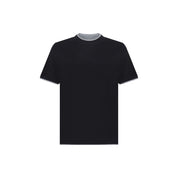 Brunello Cucinelli Black Cotton T-Shirt