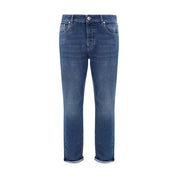 Brunello Cucinelli Blue Cotton Straight-Leg Jeans
