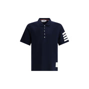 Thom Browne Blue Cotton Polo Shirt