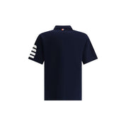 Thom Browne Blue Cotton Polo Shirt