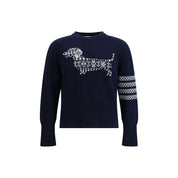 Thom Browne Blue Fleece Wool Sweatshirt