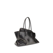 The Attico Black Calf Leather Bos Taurus Shoulder Bag