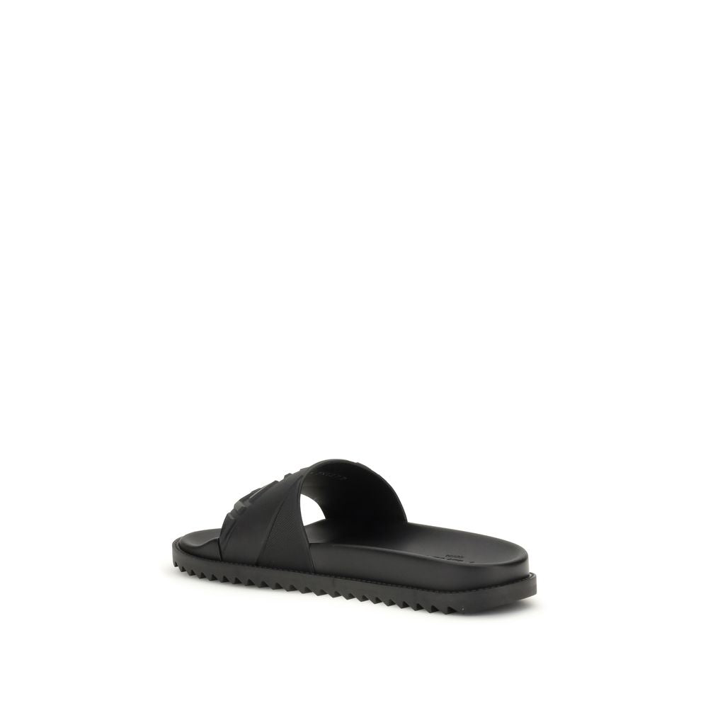 Fendi Black Rubber Sandals