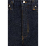 Khaite Blue Cotton Straight-Leg Jeans