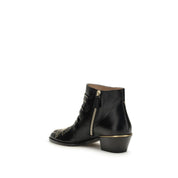 Chloé Black Calf Leather Bos Taurus Lace-Up Boots