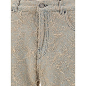 Haikure Light Blue Cotton Straight-Leg Jeans