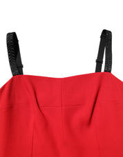 Dolce & Gabbana Red Stretch Bodycon Sheath Knee Length Dress