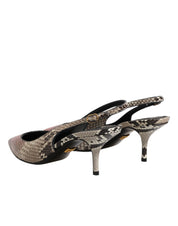 Dolce & Gabbana Multicolor Leather Heels Slingback Shoes