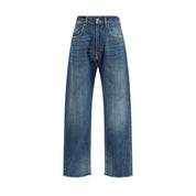 Margiela Blue Cotton Straight-Leg Jeans