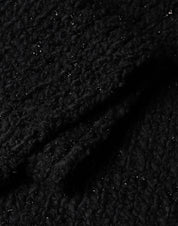 Dolce & Gabbana Black Wool Fringes Neck Wrap Foulard Scarf