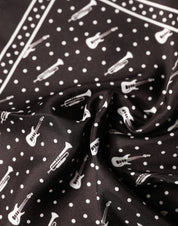 Dolce & Gabbana Black Guitar Trumpet Men Handkerchief Scarf