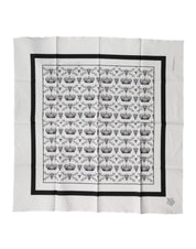 Dolce & Gabbana White Crown Cotton Men Square Foulard Scarf
