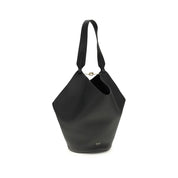 Khaite Black Calf Leather Bos Taurus Shoulder Bag