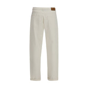 Brunello Cucinelli White Cotton Straight-Leg Jeans
