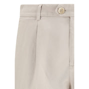 Brunello Cucinelli Cream Cotton Casual Pants