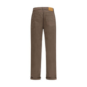Brunello Cucinelli Brown Cotton Relaxed Fit Jeans