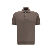 Brunello Cucinelli Brown Cotton Polo Shirt