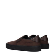 Moncler Brown Leather Slip-On Loafers