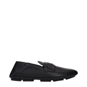 Dolce & Gabbana Black Leather Slip-On Loafers