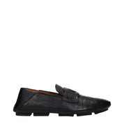 Dolce & Gabbana Black Leather Slip-On Loafers