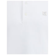 Fendi White Cotton Polo Shirt
