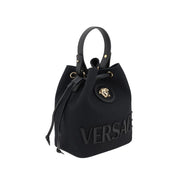 Versace Black Fabric Backet Bag