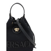 Versace Black Fabric Backet Bag