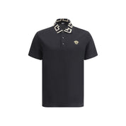 Versace Black Cotton Polo Shirt