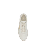 Prada White Calf Leather Bos Taurus Low Top Sneakers
