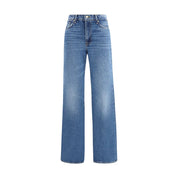 7FOR Blue Cotton Flared Jeans