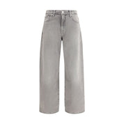 7FOR Gray Cotton Relaxed Fit Jeans