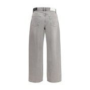 7FOR Gray Cotton Relaxed Fit Jeans