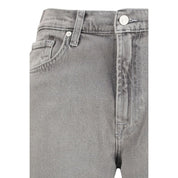 7FOR Gray Cotton Relaxed Fit Jeans