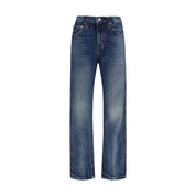 Khaite Blue Cotton High-Waisted Jean