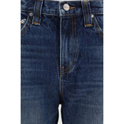 Khaite Blue Cotton High-Waisted Jean