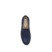 Tod's Blue Calf Leather Bos Taurus Slip-On Loafers