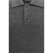 Brunello Cucinelli Gray Cotton Polo Shirt